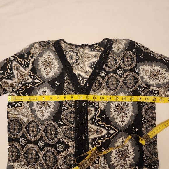 Paisly Button Down Semi Sheer Blouse - Picture 10 of 14